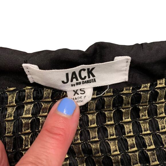 Jack by BB Dakota Womens black with gold oversized top size extra small - Picture 5 of 5